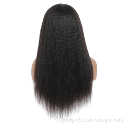 150% 180% Density Kinky Straight Human Hair Wigs Lace Front Wigs Kinky Straight 13x6 Lace Frontal Human Hair Wigs